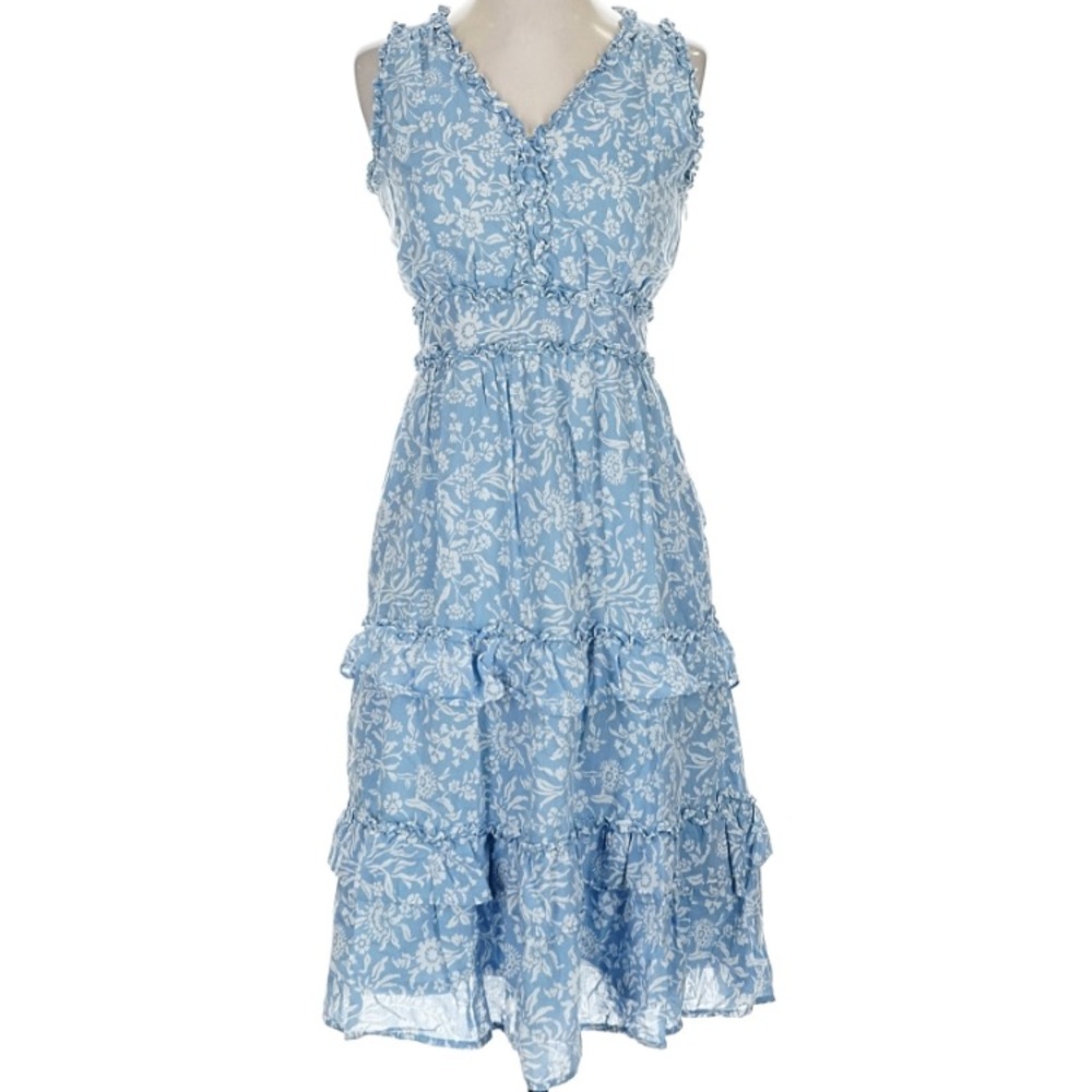 Lucky Brand Floral Ruffle Knee Length Dress